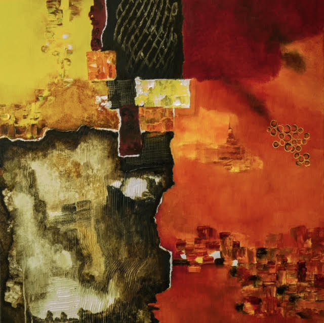 notion, Vibrant Connections 2, Oil on canvas, Anjum Motiwala, 2019